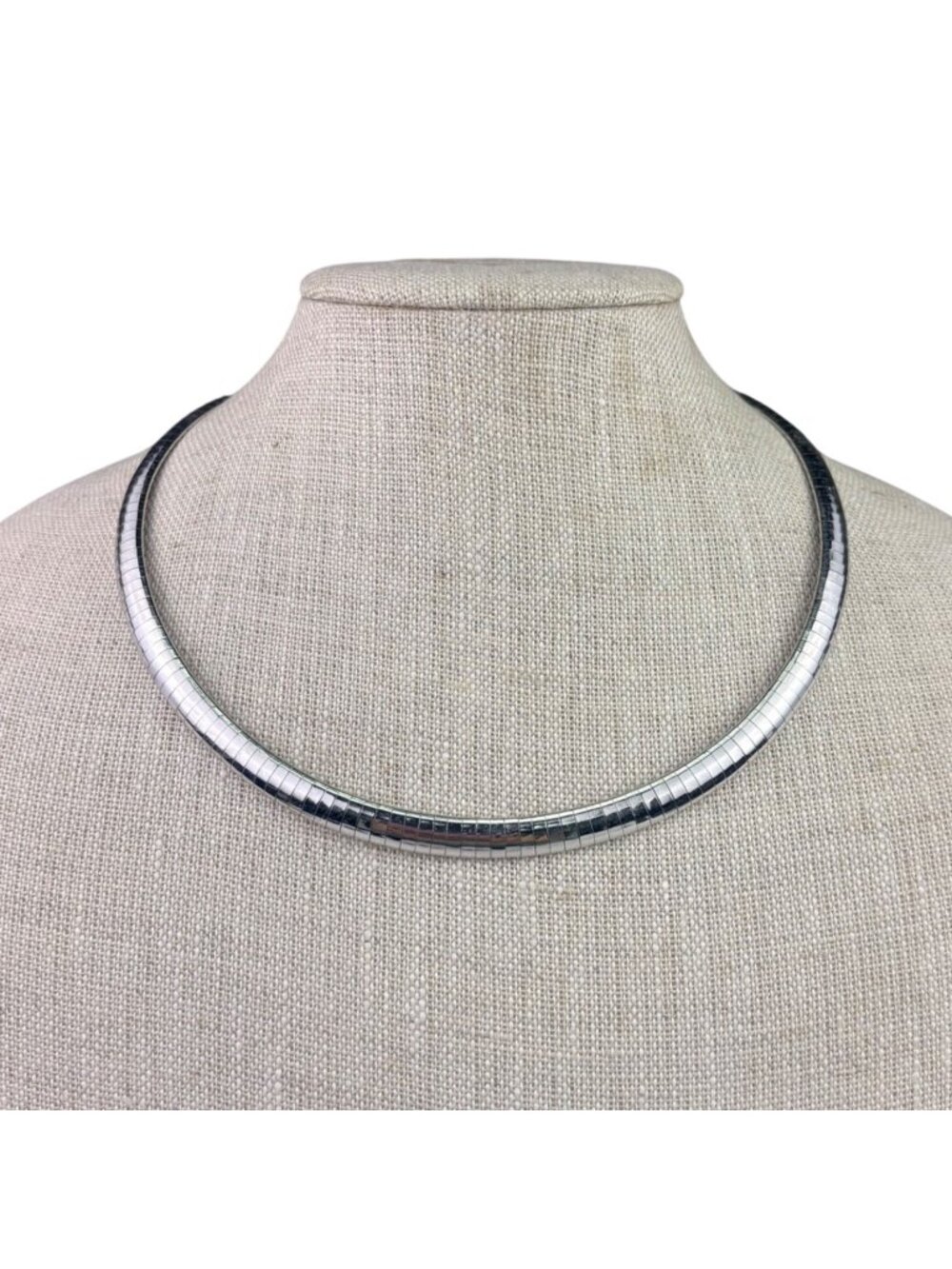 Silver Tone Womens Metal Choker Necklace Snake Chain